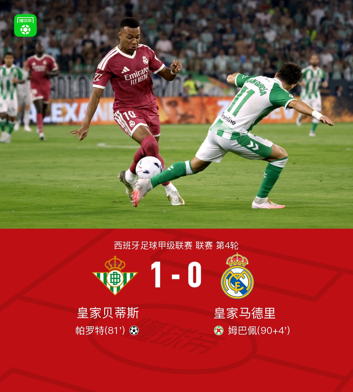 Real Madrid verliert 0:1 gegen Real Betis – Mbappé verschießt Elfmeter und Chance, Tor von Espi aberkannt