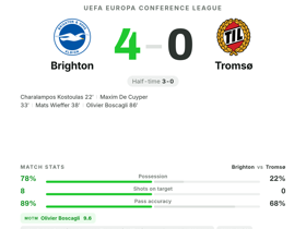 Brighton 4-0 Tromsø