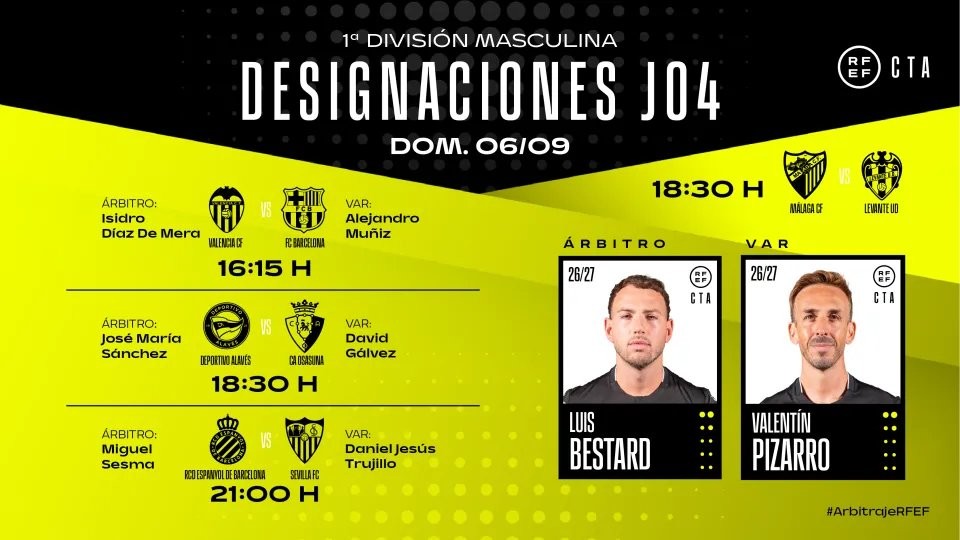 Wasit La Liga Minggu: Díaz de Mera Pimpin Valencia vs Barcelona