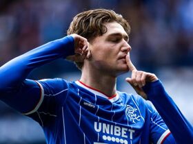 Rangers 1-0 Motherwell: Lawrence Shankland injured as substitute Ryan Naderi comes on and scores winner to take Rangers up to second