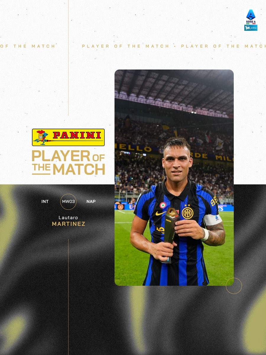 Lautaro eleito Melhor em Campo na vitória da Inter sobre o Napoli com dois gols