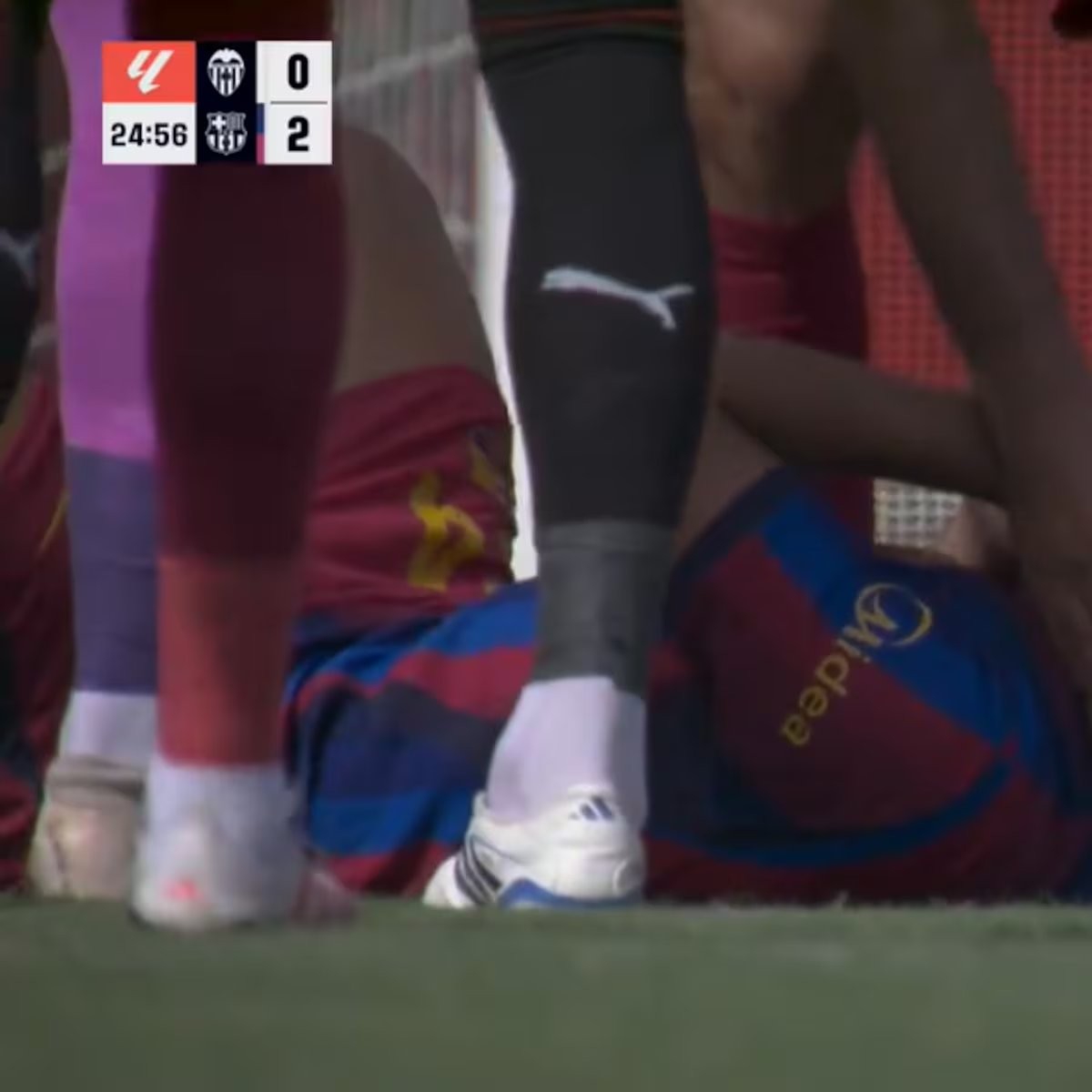 La acción en la que Rodri ha lesionado a Eric: cambiado enseguida y va a tener que volver a jugar con máscara