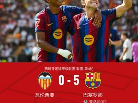 剑南春丨巴萨5-0大胜瓦伦西亚，亚马尔双响，费尔明一射两传