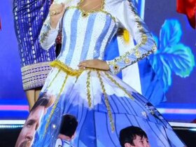 外媒：2026年世界小姐总决赛阿根廷选手穿着梅西主题礼服亮相