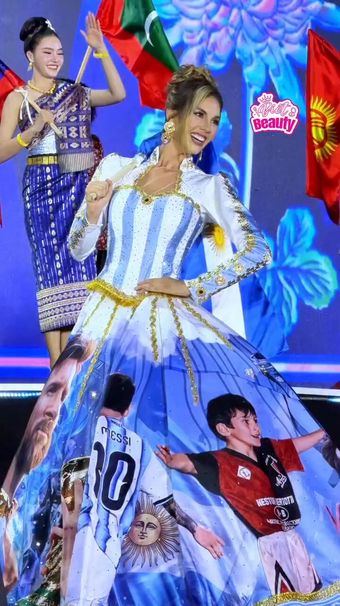 Argentinische Miss-World-Kandidatin trägt Messi-inspiriertes Kleid beim Finale