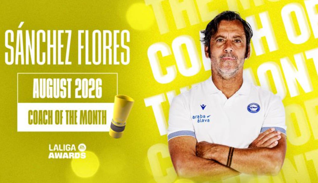 Enrique Sánchez Flores del Deportivo Alavés è il miglior allenatore della Liga di agosto con tre vittorie e un pareggio