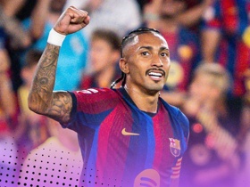 Raphinha equals Lionel Messi record as Barcelona make perfect La Liga start