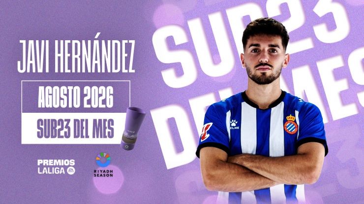 Espanyol midfielder Javier Hernández named La Liga August U23 Player of the Month