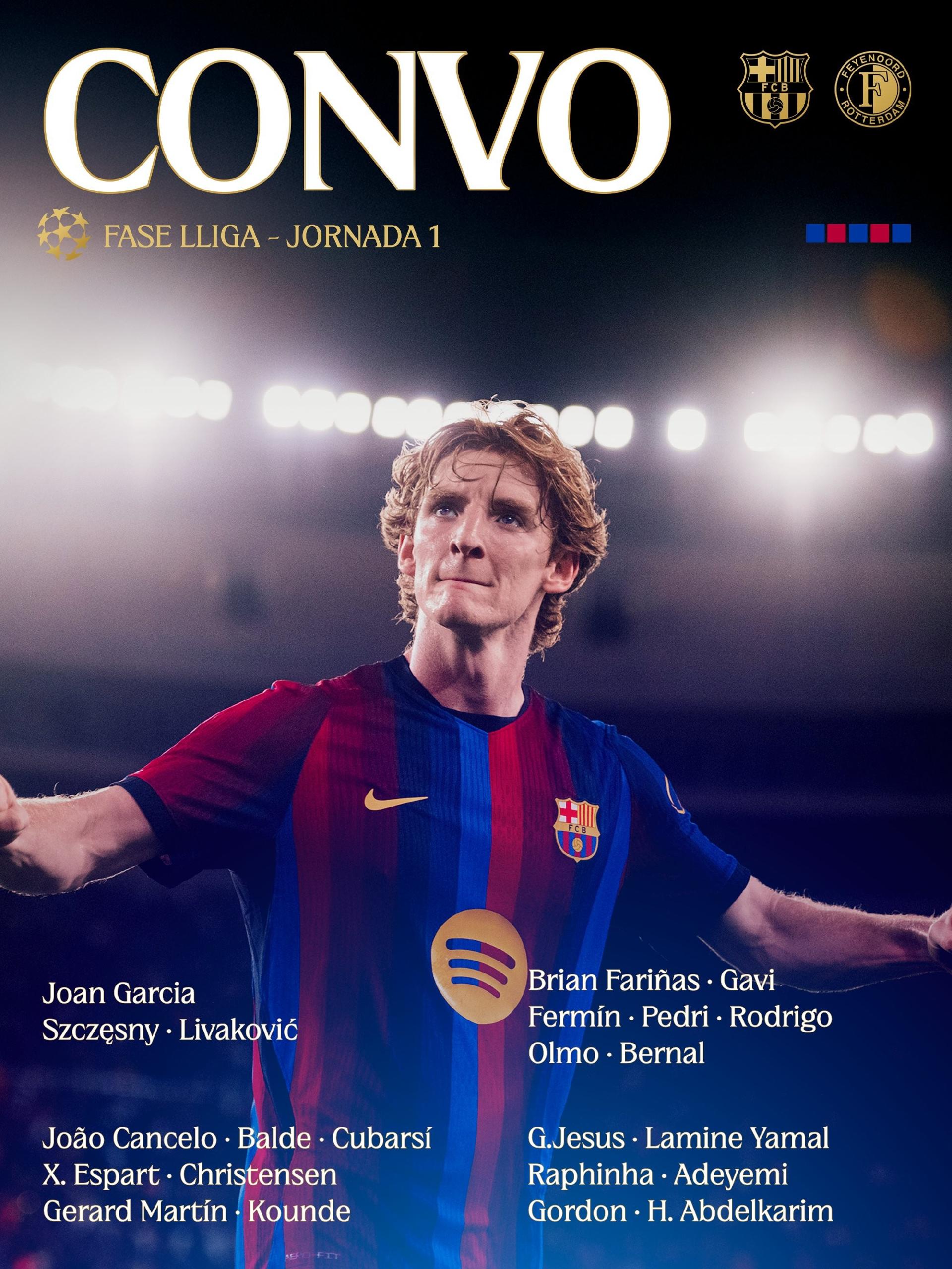 Liste du Barça contre Feyenoord : Pedri et Yamal en avant, Bissouma non retenu
