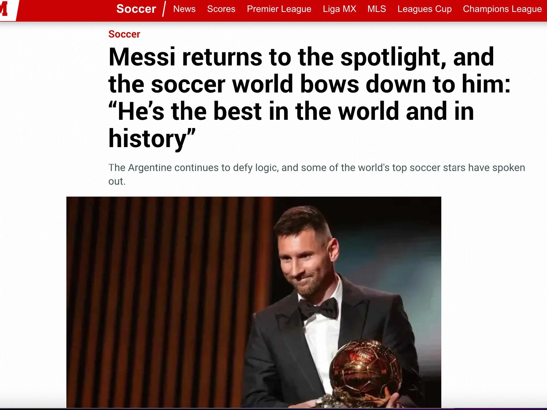 Marca modifica la noticia "Zidane votó 100 veces por Messi" a "Messi es el mejor de la historia"