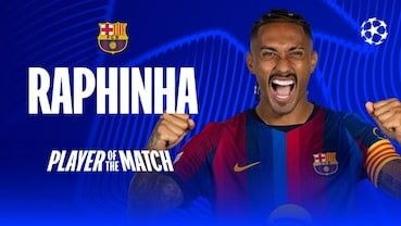 Doblete de Raphinha lo nombra Jugador del Partido en Barcelona vs Feyenoord