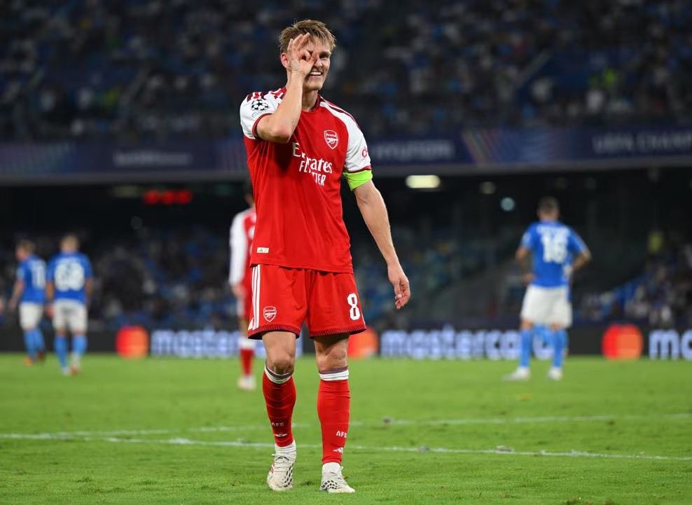 Ødegaard segna in Champions per la prima volta da marzo 2025