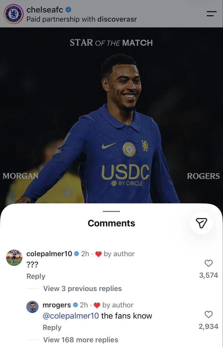 Rogers zum Spieler des Spiels gewählt, Palmer reagiert mit Fragezeichen