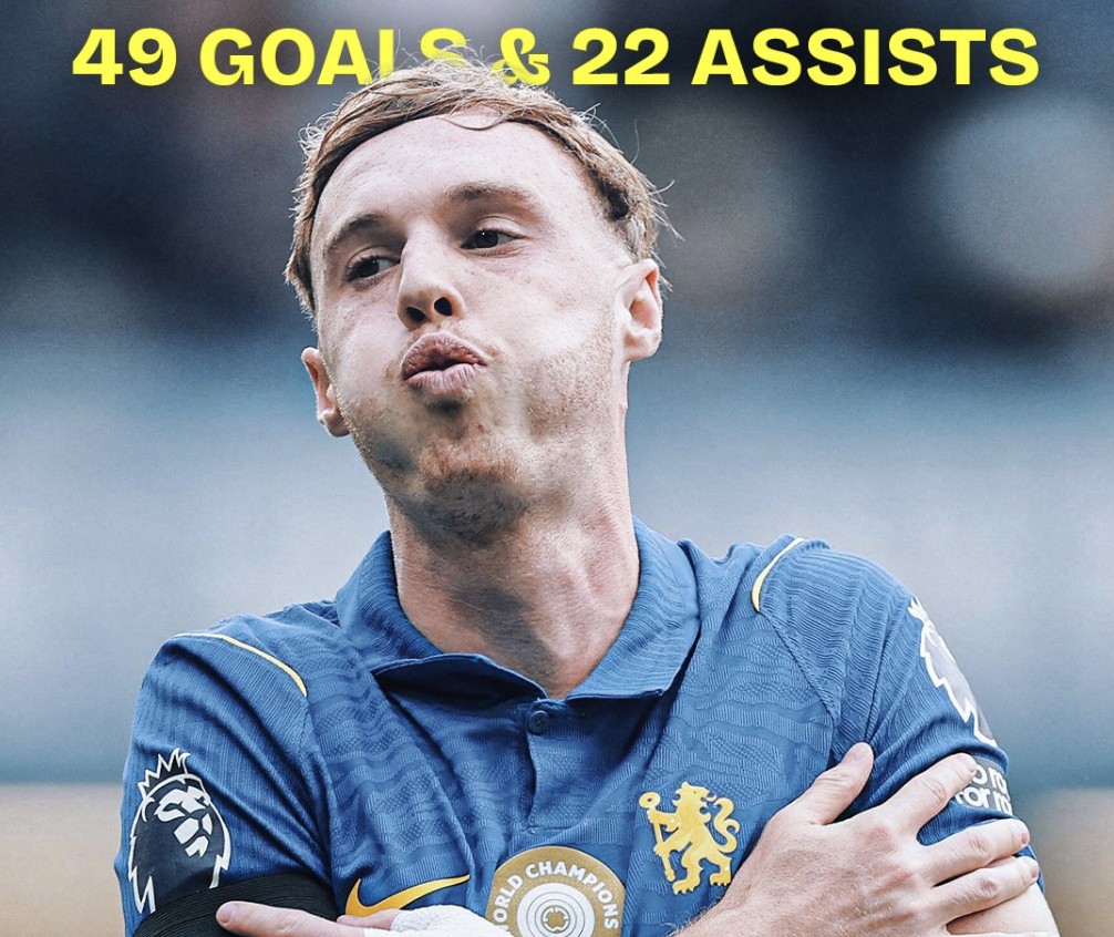 Palmer, 49 gol e 22 assist in 100 partite di Premier League: secondo al Chelsea con oltre 70 partecipazioni a gol