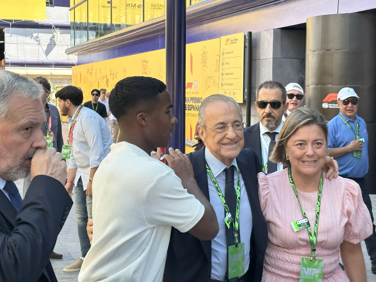 Presidente do Real Madrid e Endrick marcam presença no Grande Prêmio de Espanha