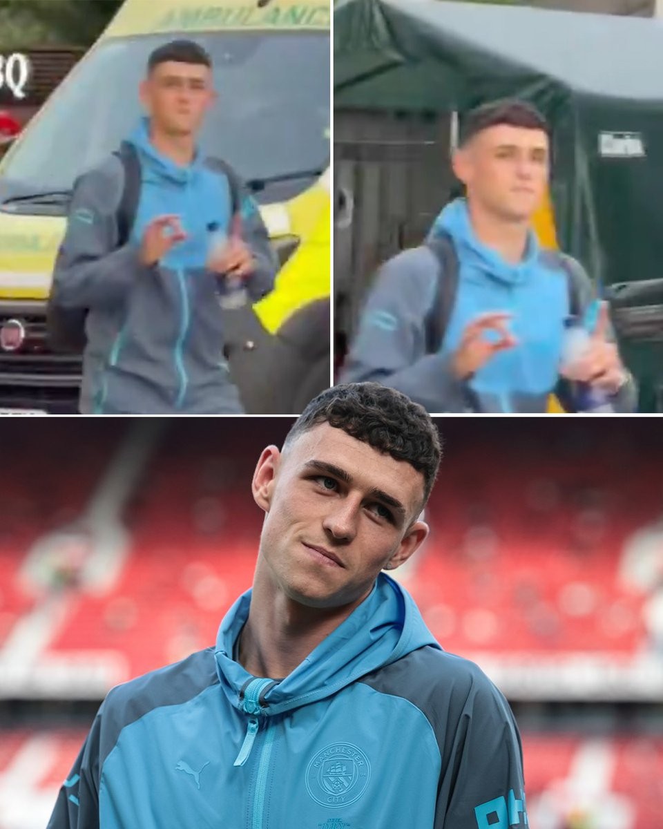 Foden hace gesto de "1-0" a la afición del Manchester United tras la victoria