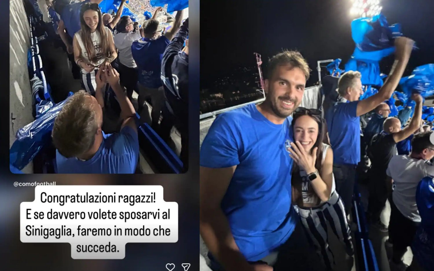 Il presidente del Como: la coppia può sposarsi al nostro stadio