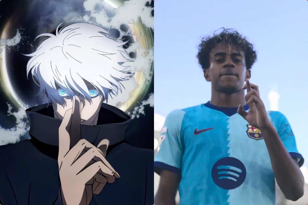 ¿El más fuerte de la era moderna? Yamal celebra su gol imitando el "Dominio Expandido" de Gojo Satoru de Jujutsu Kaisen