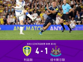 利兹联4-1纽卡斯尔联，卡尔弗特-勒温传射，奥卡福尔破门