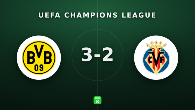 Champions League: Dortmund 3-2 Villarreal — Five-goal thriller on Matchday 1