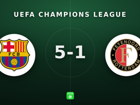 Champions League : Barcelona 5-1 Feyenoord — Lamine Yamal noté 10, 7 dribbles