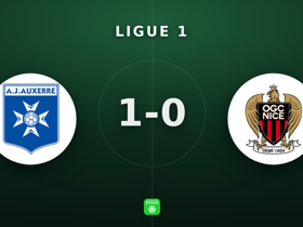 Ligue 1: Auxerre 1-0 Nice — Cameron Archer scores, Ndayishimiye 8.1 rating