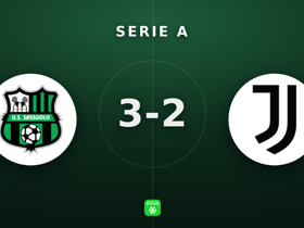 Serie A: Sassuolo 3-2 Juventus — remontada local con 5 goles