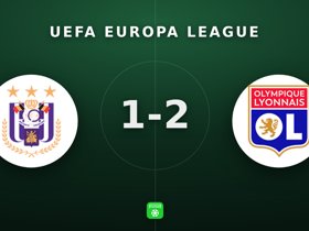 Europa League: Anderlecht 1-2 Lyon — Nakamura 4 key passes, 1 goal
