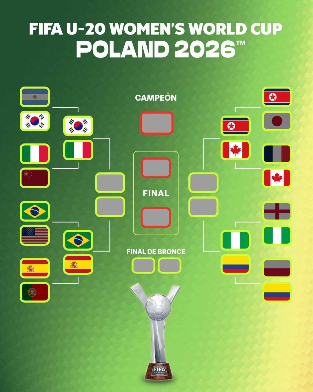 FIFA U-20 women's world cup bracket at quarter-final stage