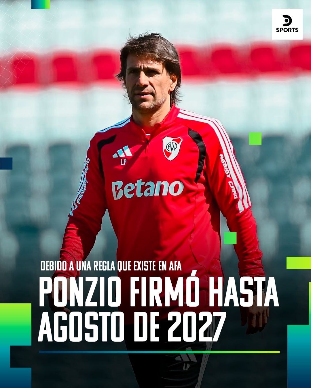 River Plate nomina Ponzio allenatore fino ad agosto 2027 a causa dei regolamenti AFA