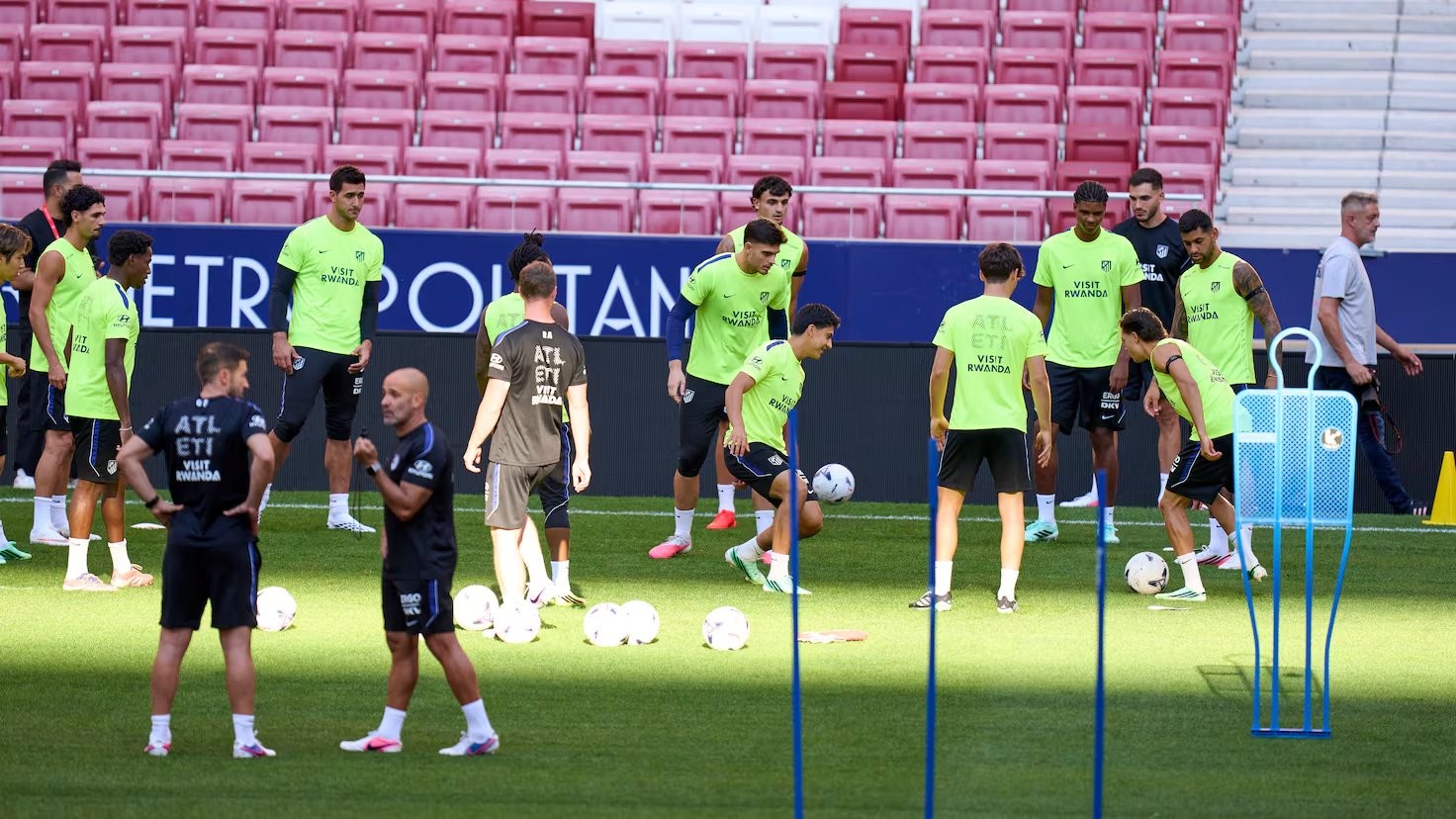 Rueda de prensa de los jugadores del Atlético de Madrid antes del derbi frente al Real Madrid