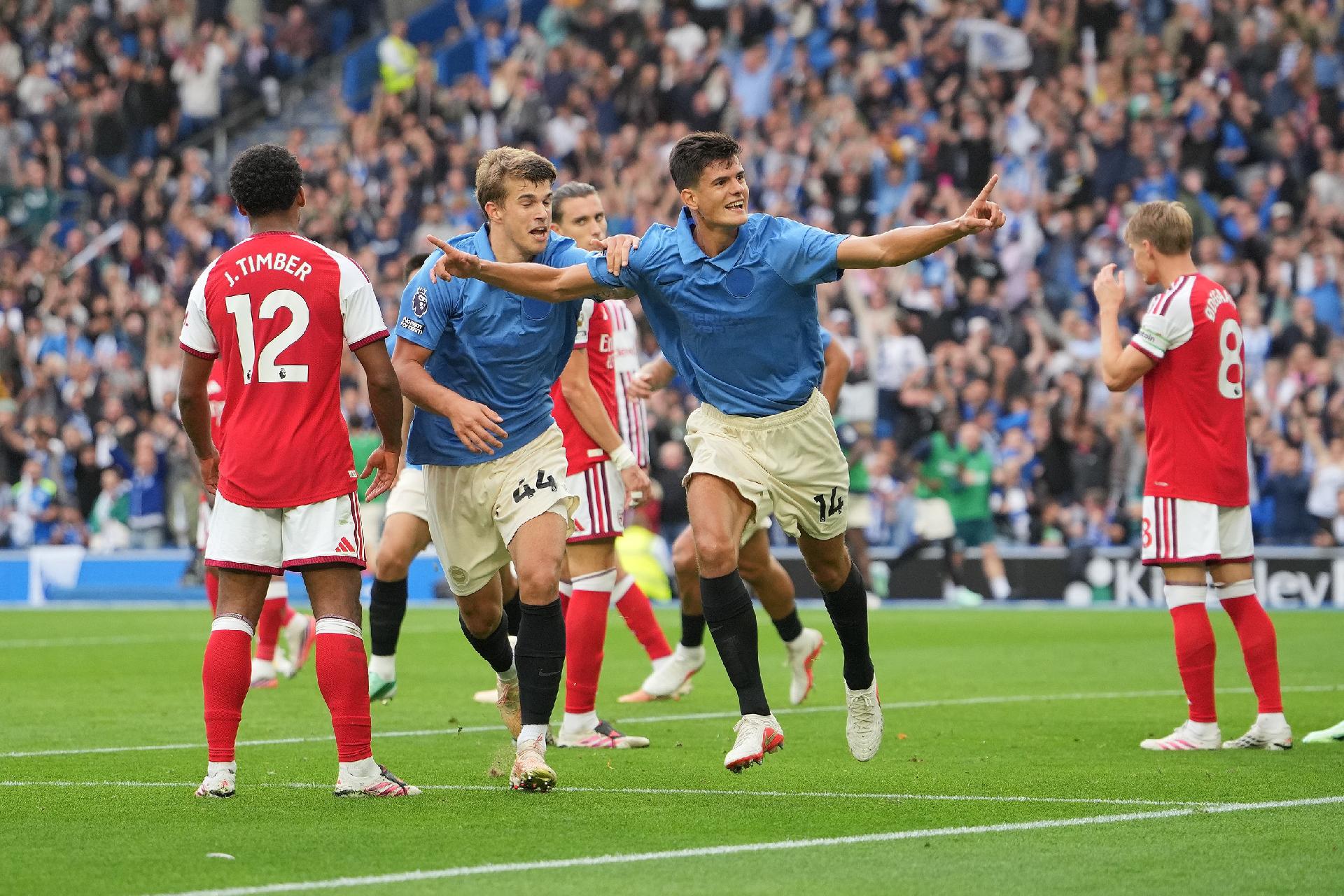 La última vez que el Arsenal perdió 0-3 fue contra el Brighton en mayo de 2023, en la lucha por el título