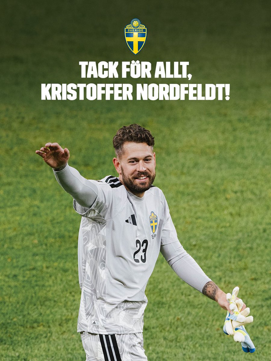 Oficial: Nordfeldt anuncia o fim de sua carreira de 15 anos na seleção da Suécia