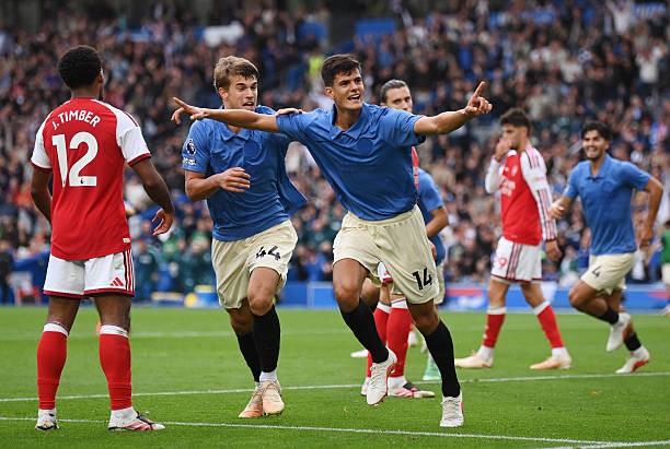 Arsenal a été mené 3-0 pour la première fois en Premier League depuis mai 2023, dernièrement aussi contre Brighton
