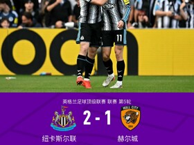 纽卡2-1赫尔城，威洛克、霍尔建功，维萨丢点