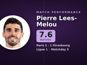 Lees-Melou puntuado 7.6: 9 tackles en Paris 2-1 Strasbourg