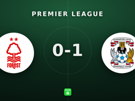 Premier League: Nottm Forest 0-1 Coventry — Jay Dasilva decide