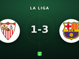 La Liga: Sevilla 1-3 Barcelona — Hat-trick de Raphinha com 3 remates à baliza