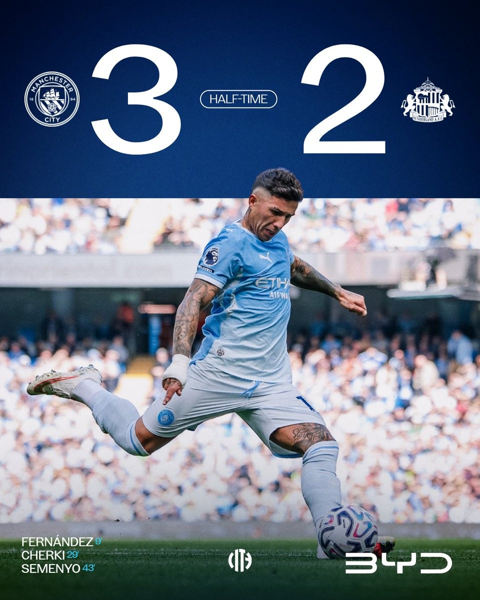 Man City Cetak Hujan Gol, Unggul 3-2 di Babak Pertama Liga Premier untuk Pertama Kalinya