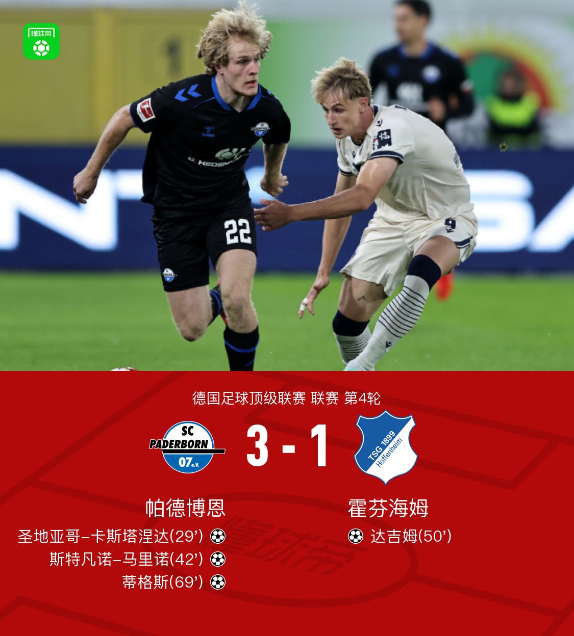 Paderborn 3-1 Hoffenheim: Castaneda, Tietz, dan Marino Cetak Gol