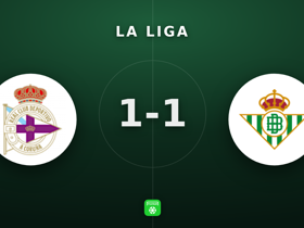 La Liga: La Coruña 1-1 Betis — Luismi Cruz: 5 passes decisivos