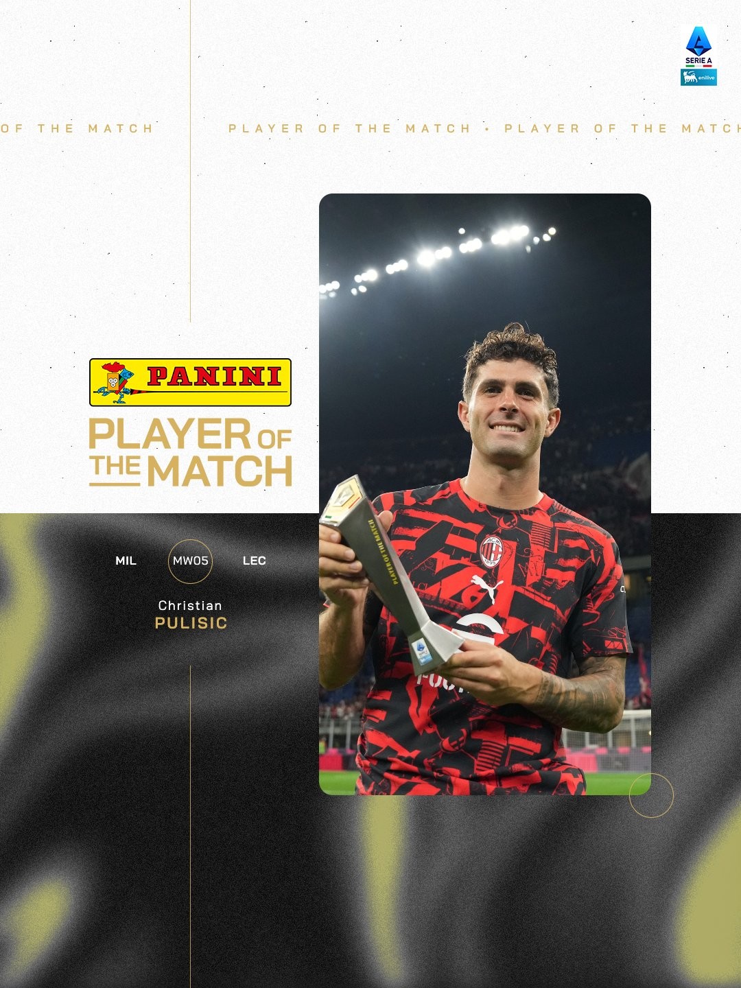 Pulisic mở tỷ số, được bình chọn Cầu thủ xuất sắc nhất trận AC Milan 1-0 Lecce