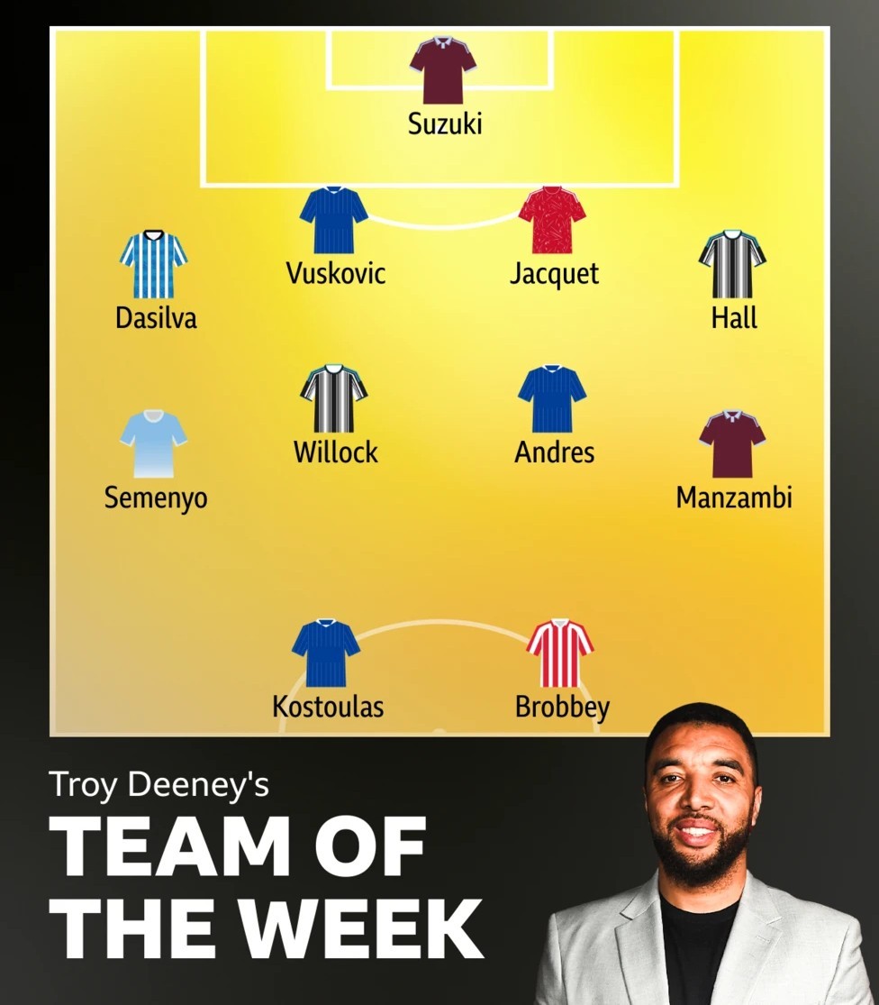 Đội hình tiêu biểu vòng 5 Ngoại hạng Anh do Deeney bình chọn: Semenyo, Brobbey, Hall góp mặt