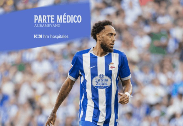 Ufficiale Deportivo La Coruña: Aubameyang, 37 anni, operato al menisco laterale del ginocchio destro