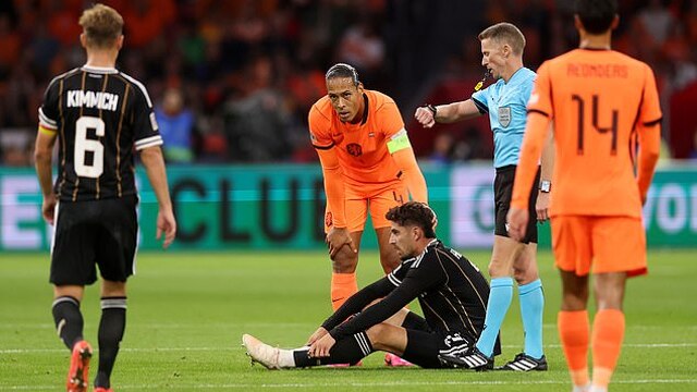 Arsenal suffer injury blow as Kai Havertz is forced off in first half of Germany's clash with the Netherlands