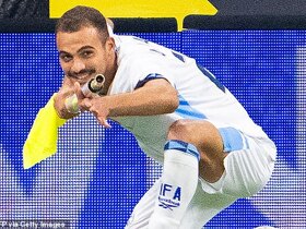 Israel footballer pleads his innocence as he's sent off for 'GUN GESTURE' celebration