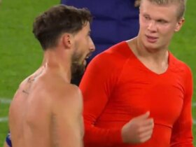 Man City's Haaland and Ruben Dias spotted in deep post-match conversation as relegation threat looms