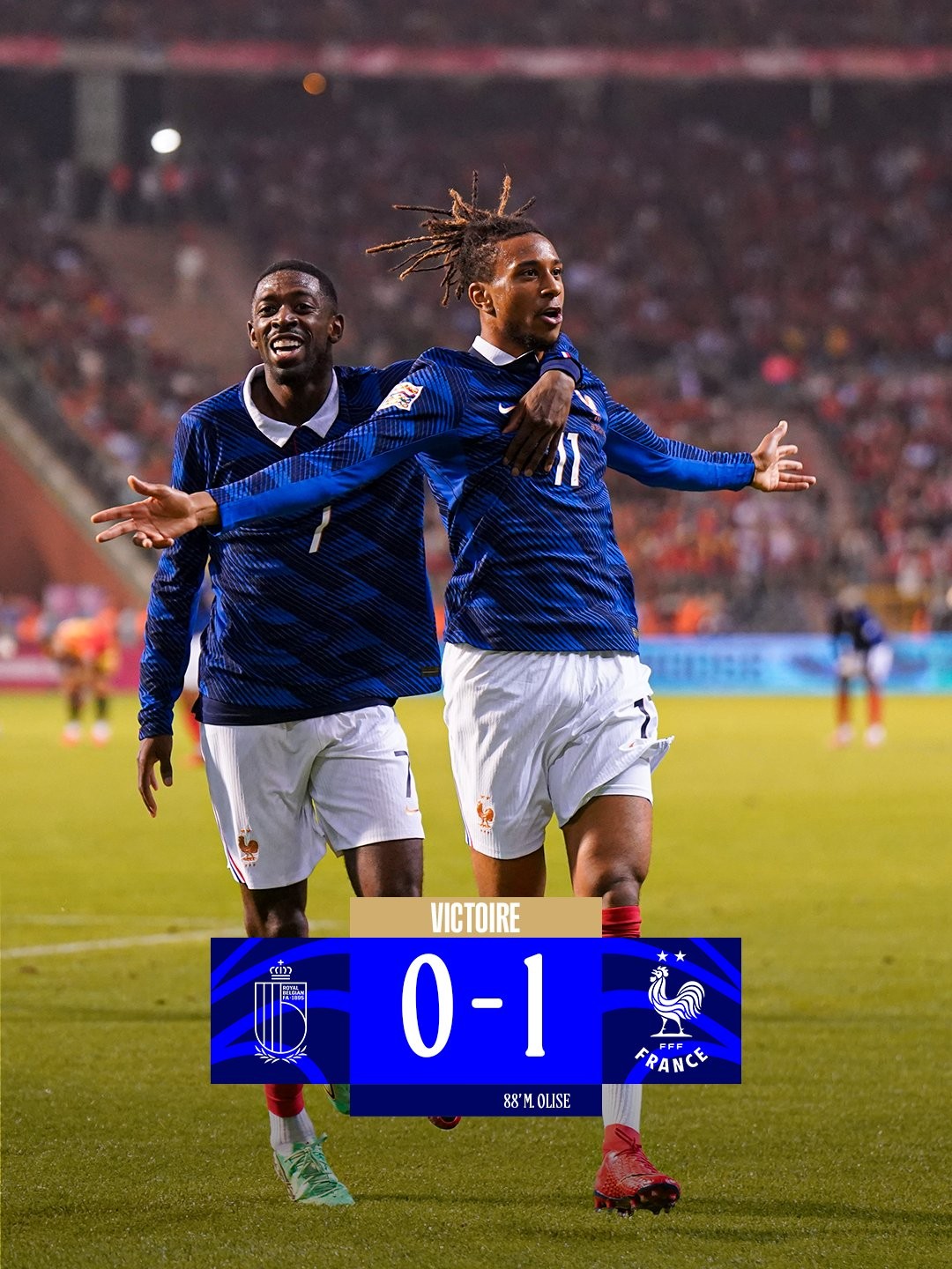 Francia mantiene su racha: seis victorias consecutivas contra Bélgica en los últimos 10 años