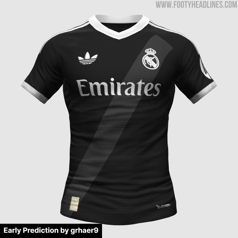 Footyheadlines: Revelada la segunda equipación del Real Madrid 27-28, negra con detalles blancos
