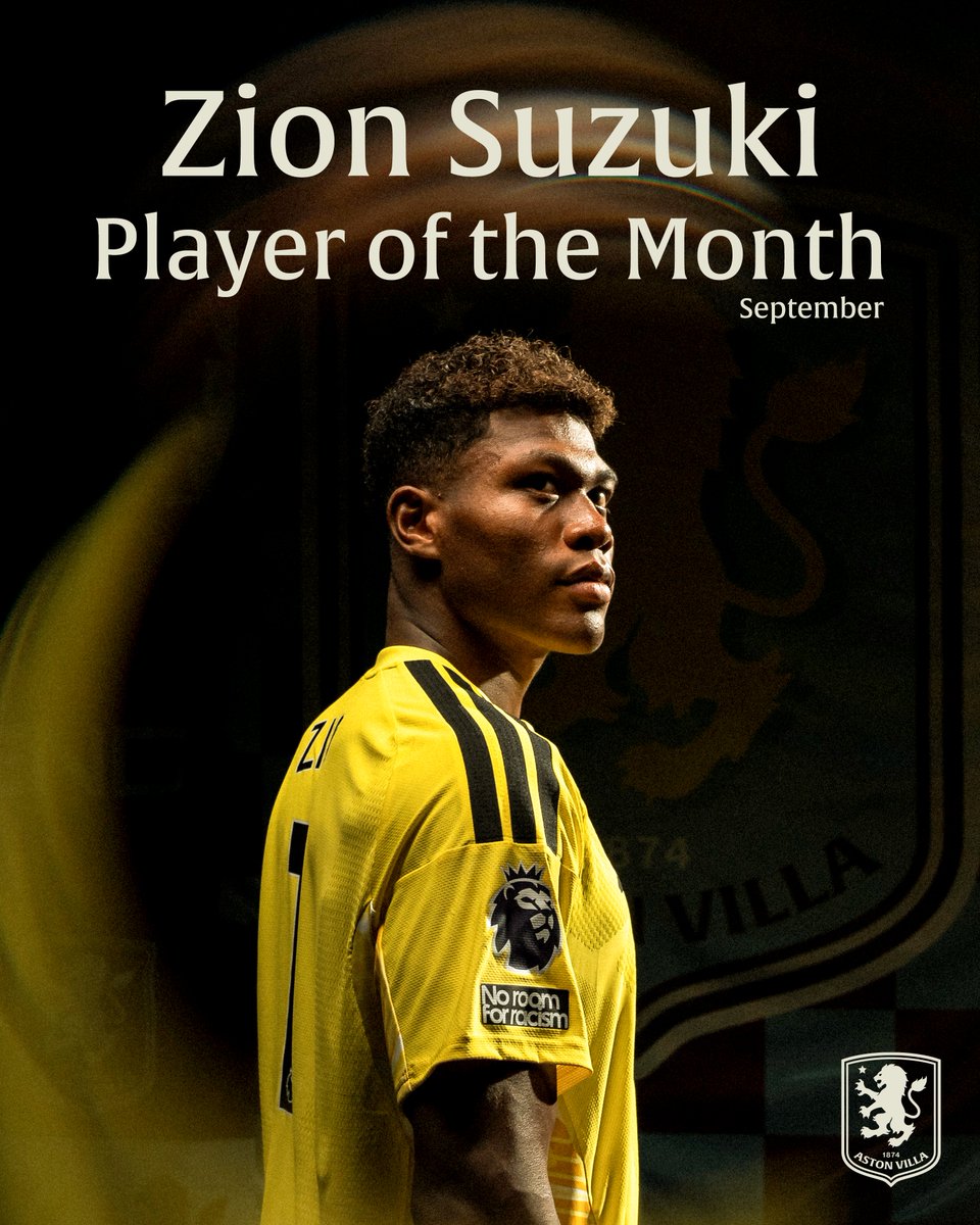 Officiel : Zion Suzuki élu Joueur du mois de septembre d'Aston Villa